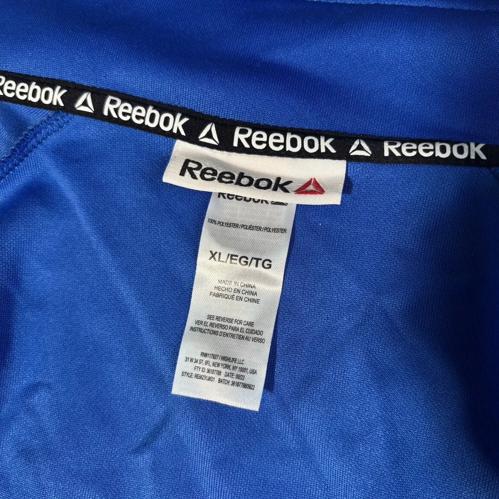 Reebok Jacket Mens Xl Blue Athletic Track Full Zip Training‎ Running Gym Active